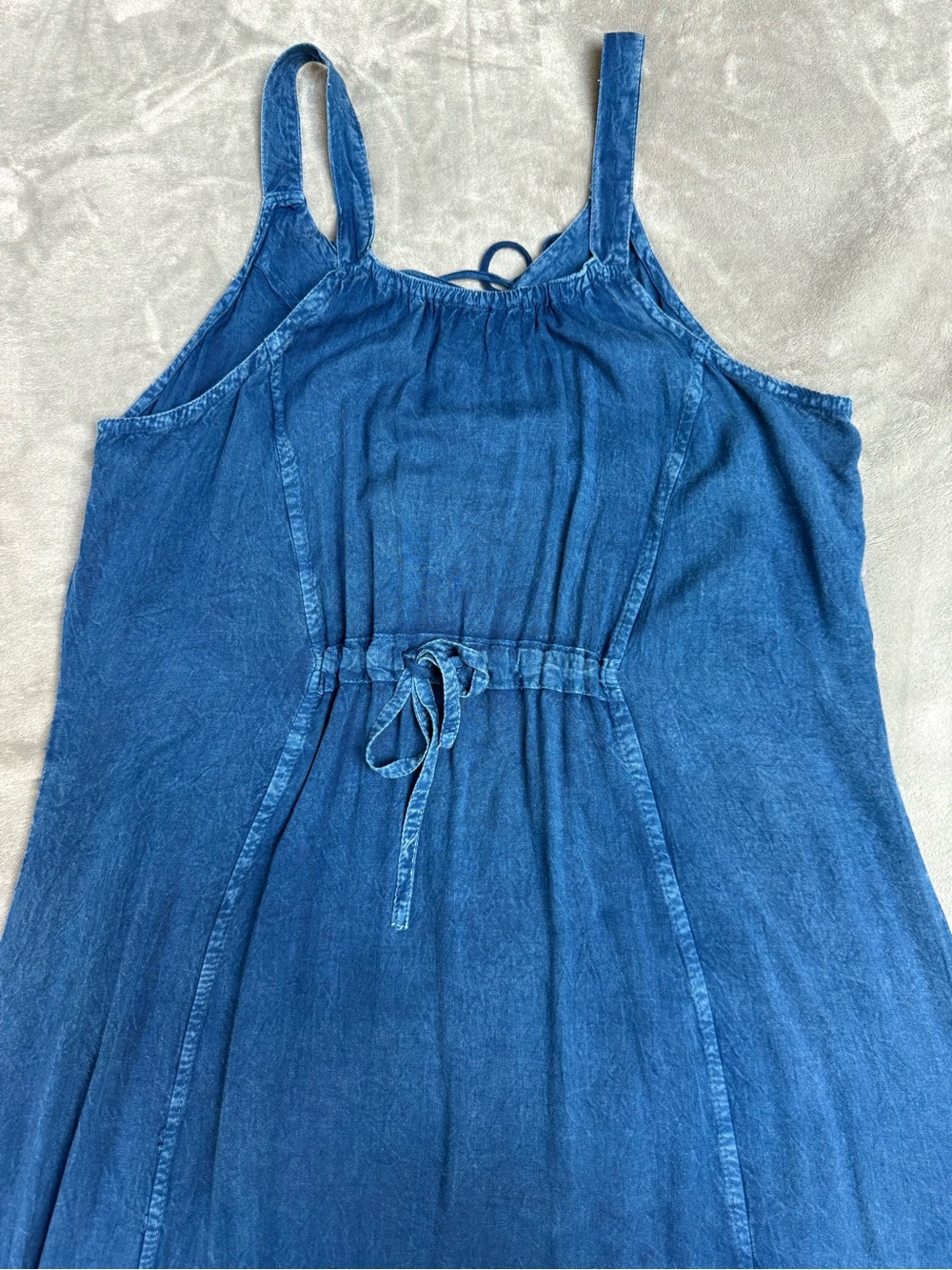 Denim Sun Dress with Embroidered Accents by Raya Sun XL - Picture 6 of 7